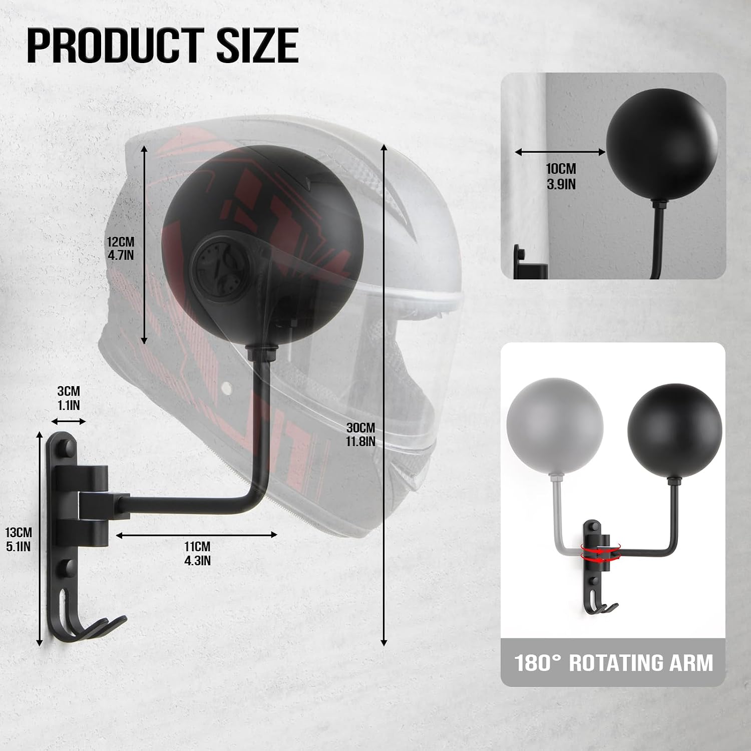 180 °   حامل خوذة الدراجة النا - مراجعة Cycling Gear Wall Hanger وسعره