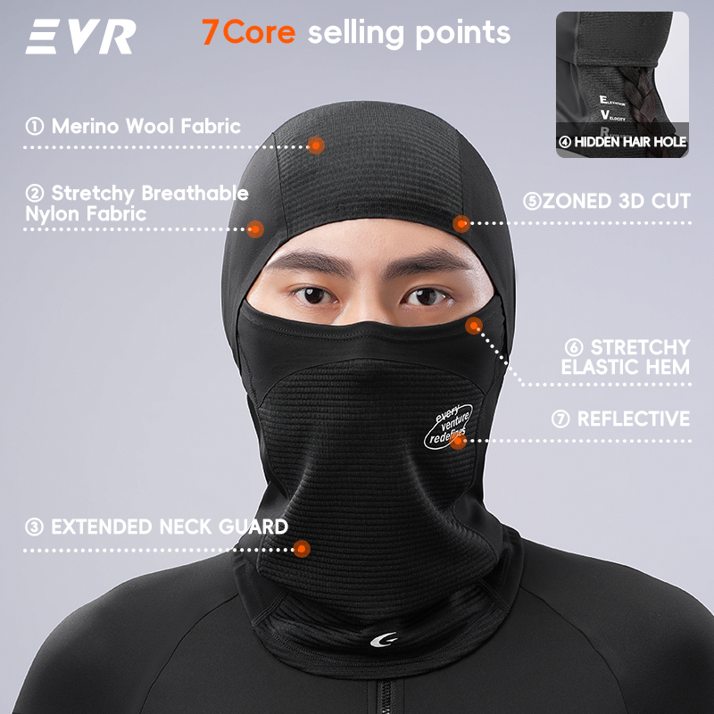 قناع وجه شتوي من الصوف من إي ف - مراجعة Cycling Gear Women وسعره